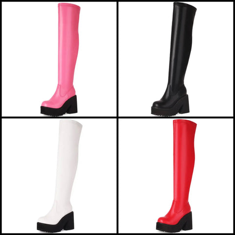 Women Platform PU Over The Knee Fashion Boots