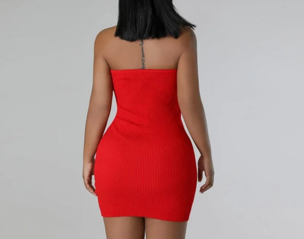 Women Sexy Strapless Bling Cut Out Heart Dress