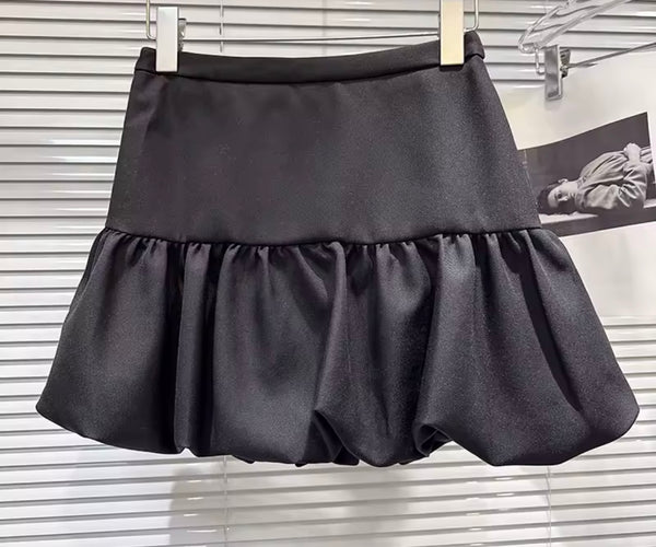 Women Ruffled Button Up Belted Sleeveless Two Piece Skirt Set