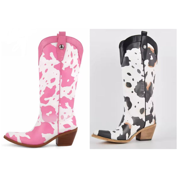 Women Fashion Animal Print Western Boots