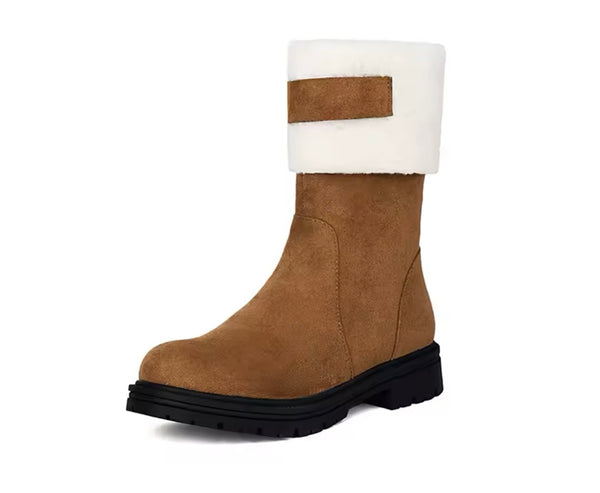 Women Wool Suede Fashion Ankle/Mid Calf Flat Boots