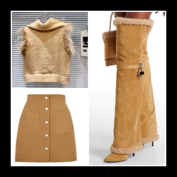Women Color Button Up Corduroy Fashion Skirt