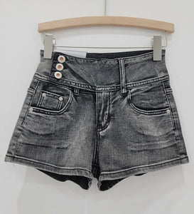 Women Fashion Button Color Denim Shorts