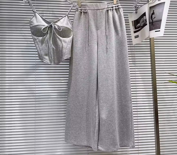 Women Fashion Sleeveless Tank Two Piece Pant Set