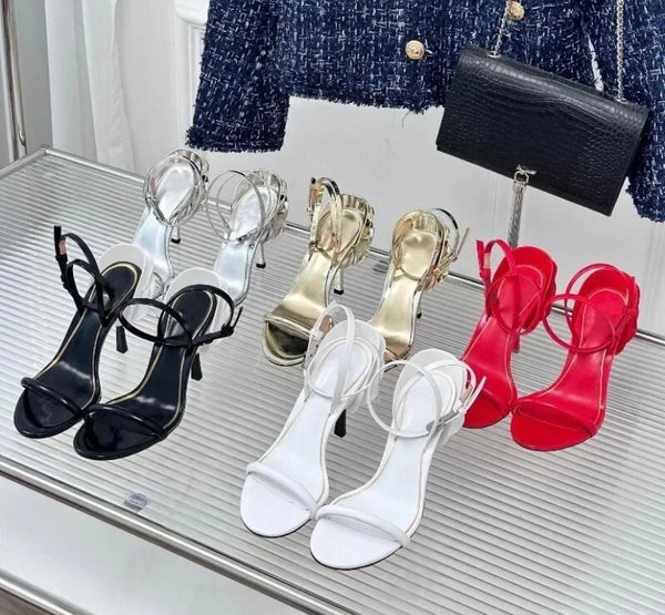 Women Open Toe Rose High Heel Ankle Strap Sandals