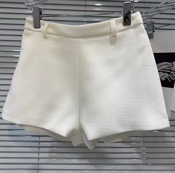 Women Sexy Button Strapless Two Piece Short Set