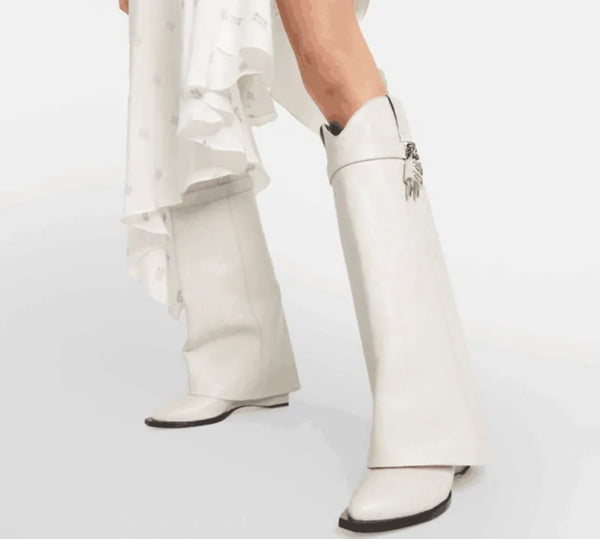 Women Pointed Toe Fashion Lock Boots