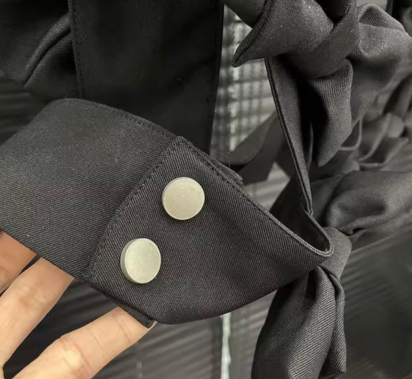 Women Black Sexy Sleeveless Bow Top