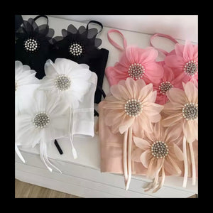 Women Sleeveless Bling Floral Tassel Fashion Tank Top