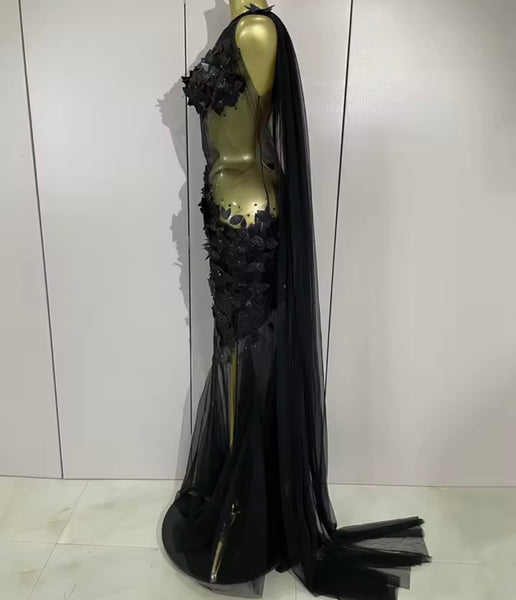 Women Sexy One Shoulder Sleeveless Floral Maxi Dress