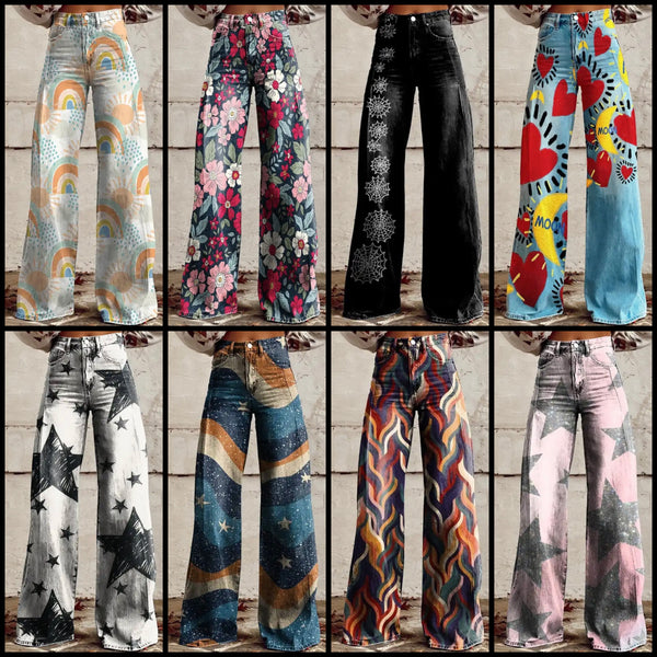 Women Printed Fashion Wide Leg Pants