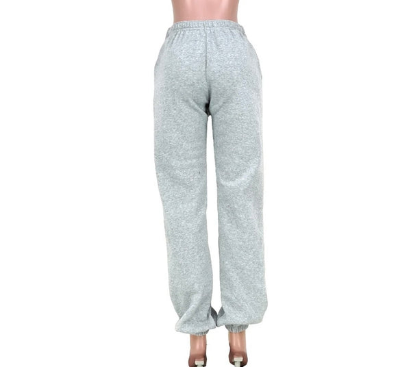 Women Tie Up Solid Color Fashion Sweatpants