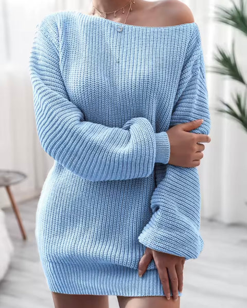 Women Sexy Fashion Full Sleeve Knitted Sweater Dress