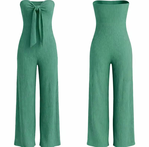 Women Tie Up Strapless Fashion Jumpsuit