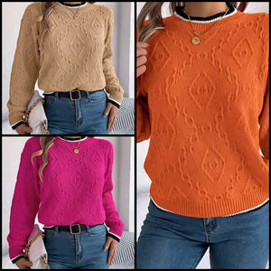 Women Color Striped Full Sleeve Fashion Sweater Top