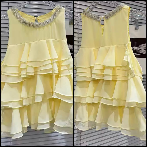 Women Sleeveless Bling Ruffled Fashion Top