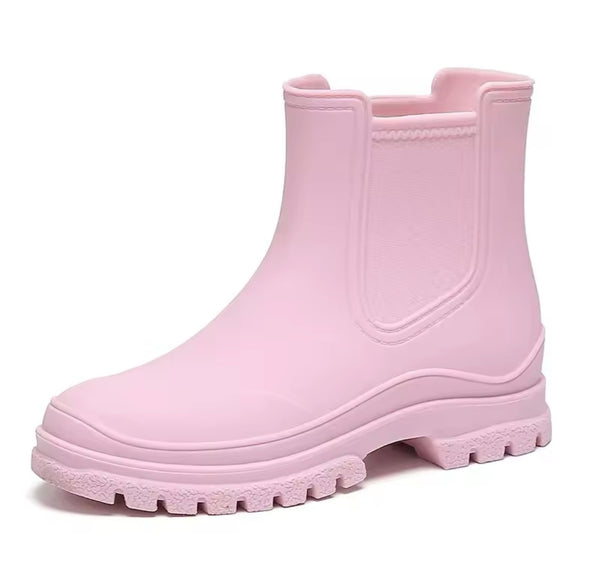 Women Fashion Color Ankle Rain Boots