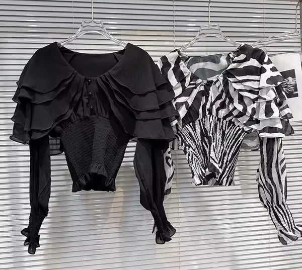 Women Ruffled Full Sleeve Fashion Top