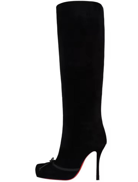 Women Fashion Square Toe High Heel Knee Length Boots