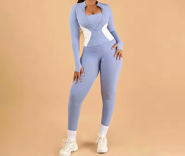 Women Zip Up Full Sleeve Fashion Tracksuit Two Piece Pant Set
