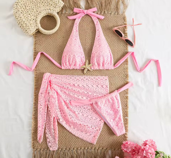 Women Sexy Starfish Halter Bikini Cover Up Set