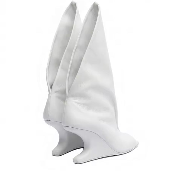 Women Fashion Open Toe Wedge Platform Ruched Boots