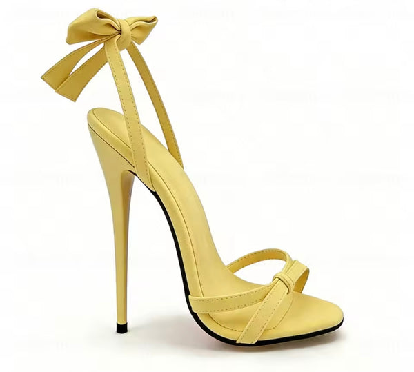 Women Fashion Open Toe Bow High Heel Sandals