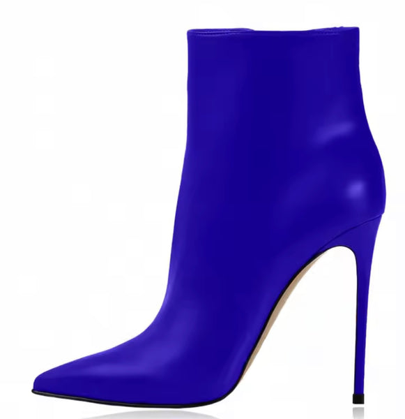 Women Fashion Color High Heel Faux Leather Ankle Boots