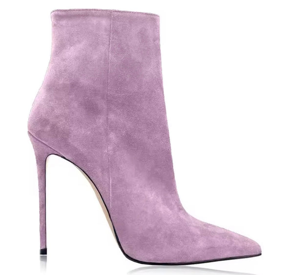 Women Color Fashion Suede High Heel Ankle Boots