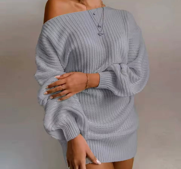 Women Sexy Fashion Off The Shoulder Sweater Dress