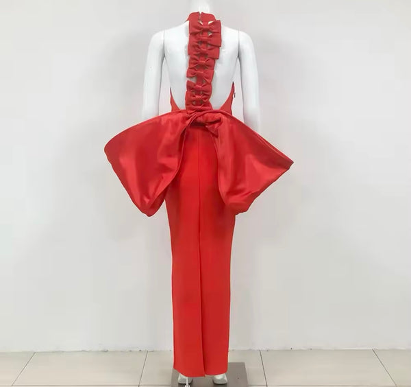 Women Sexy Sleeveless Back Bow Maxi Dress