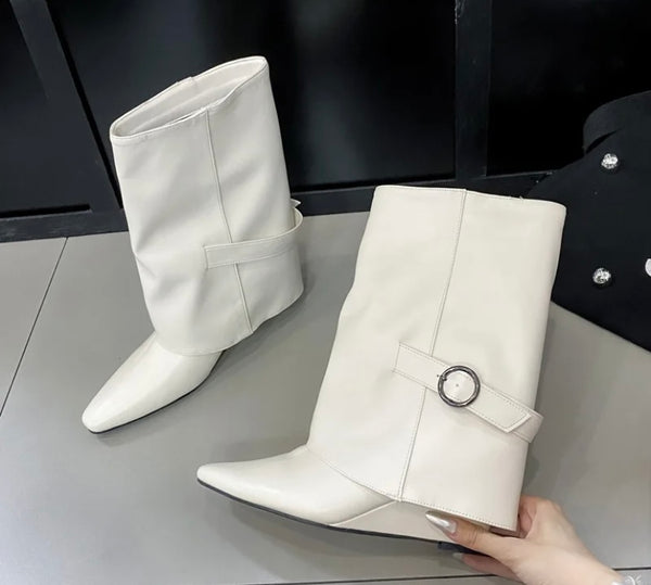 Women Buckled Fashion Platform Ankle Boots