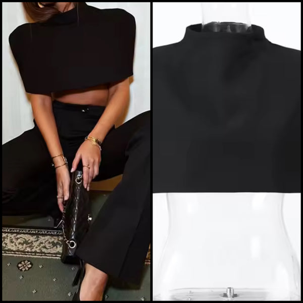 Women Black Fashion Crop Top