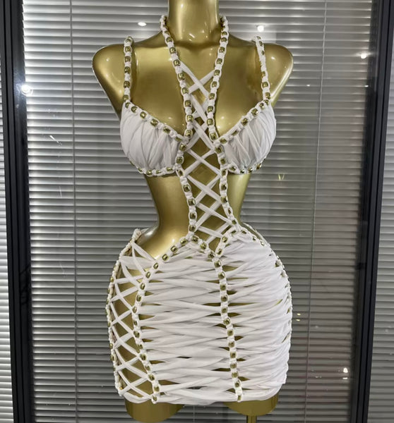 Women Sexy Halter Sleeveless Open Back Sequins Dress
