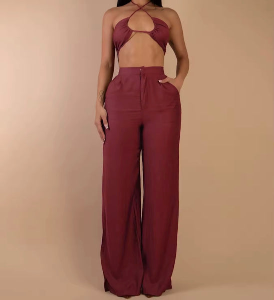 Women Color Sexy Full Sleeve Three Piece Pant Set