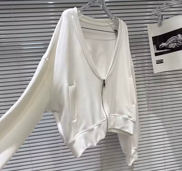 Women Fashion Fur Patchwork Zip Up Three Piece Pant Set