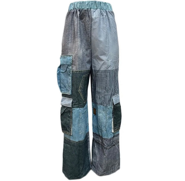 Women Fashion Patchwork Cargo Pants