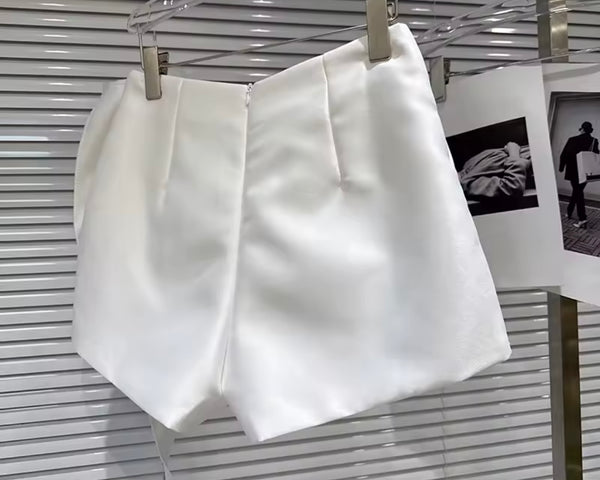 Women Solid Color Bow Fashion Shorts