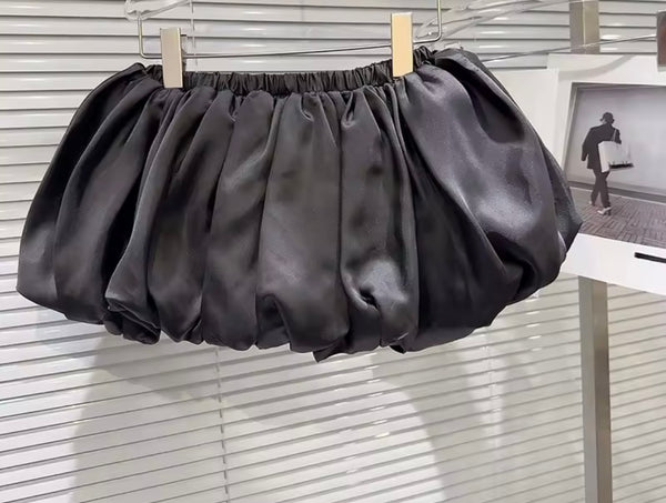 Women Sexy Strapless Corset Two Piece Bubble Skirt Set
