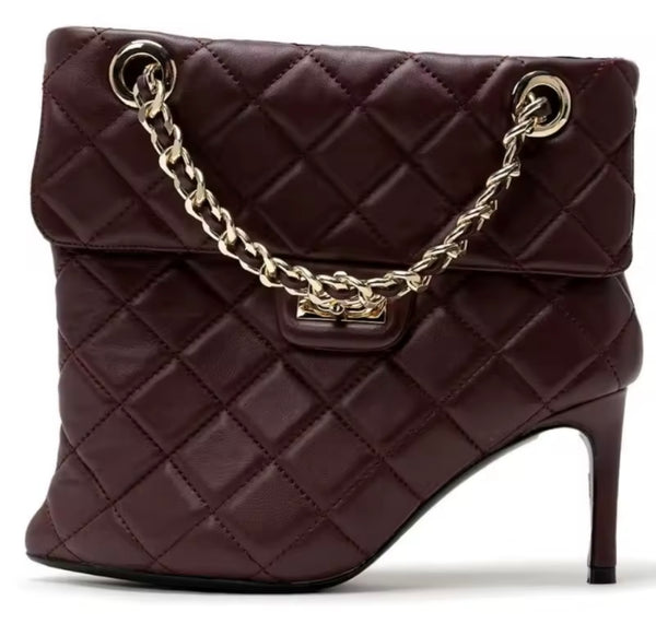 Women Fashion Chain Lock High Heel Ankle Boots