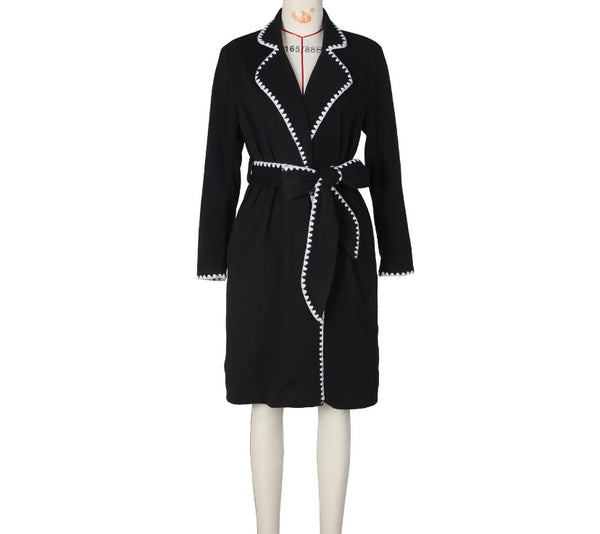 Women Fashion Belted Trench Jacket