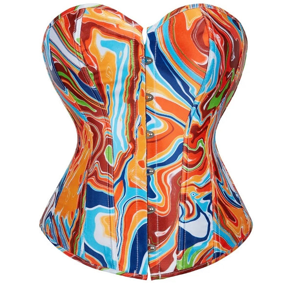 Women Printed Sexy Strapless Corset Top