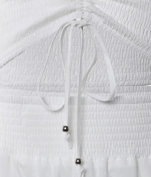 Women White Sexy Strapless Two Piece Pant Set