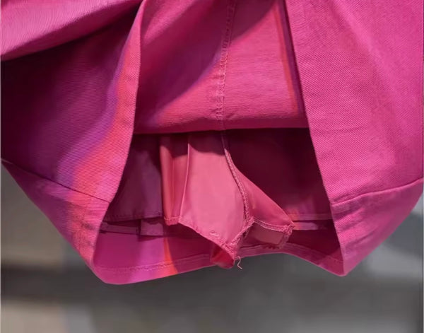 Women Pink Fashion Front Split Skirt