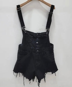 Women Fashion Denim Overalls Shorts