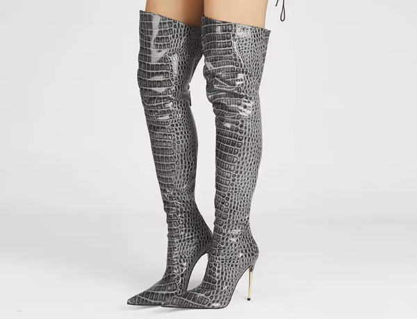 Women Fashion Color Over The Knee High Heel Boots