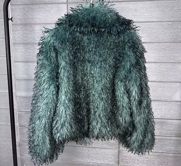Women Color Fashion Faux Fur Jacket