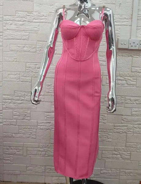 Women Pink Sexy Sleeveless Dress