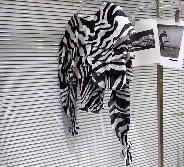 Women Ruffled Full Sleeve Fashion Top