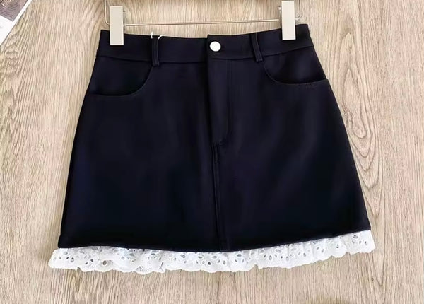 Women Sexy Fashion Lace Patchwork Skirt